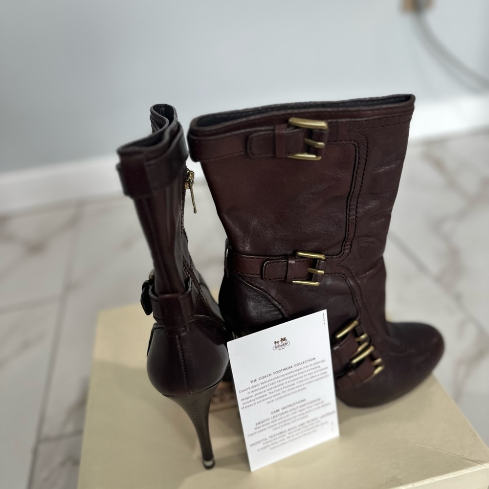 Coach brown heel boots - Picture 4 of 11
